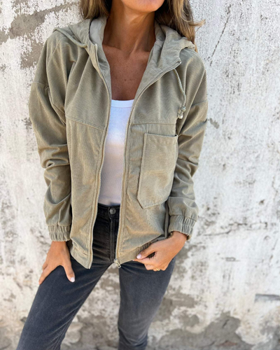 Jacke aus geripptem Samt