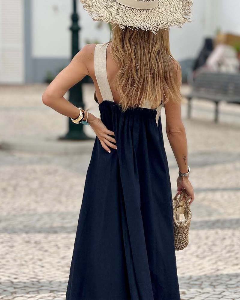 Elegantes Kleid mit unbedecktem Rücken und modischem Crossover-Ausschnitt