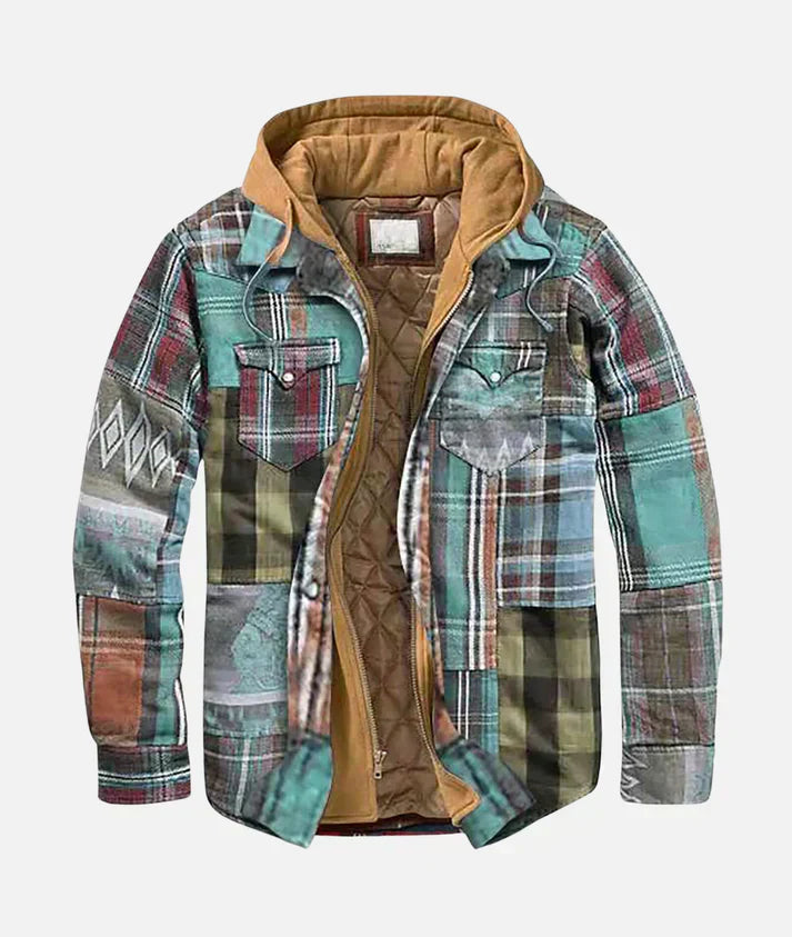 Karierte Patchwork-Jacke