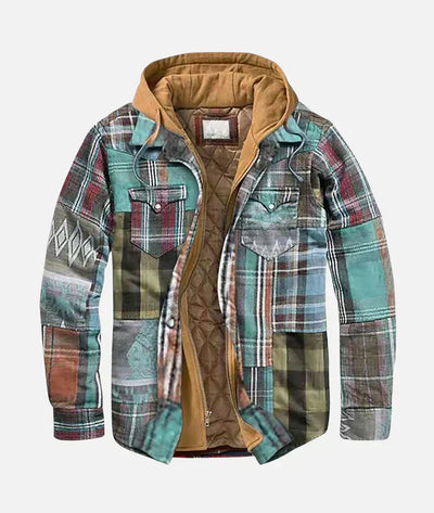 Karierte Patchwork-Jacke