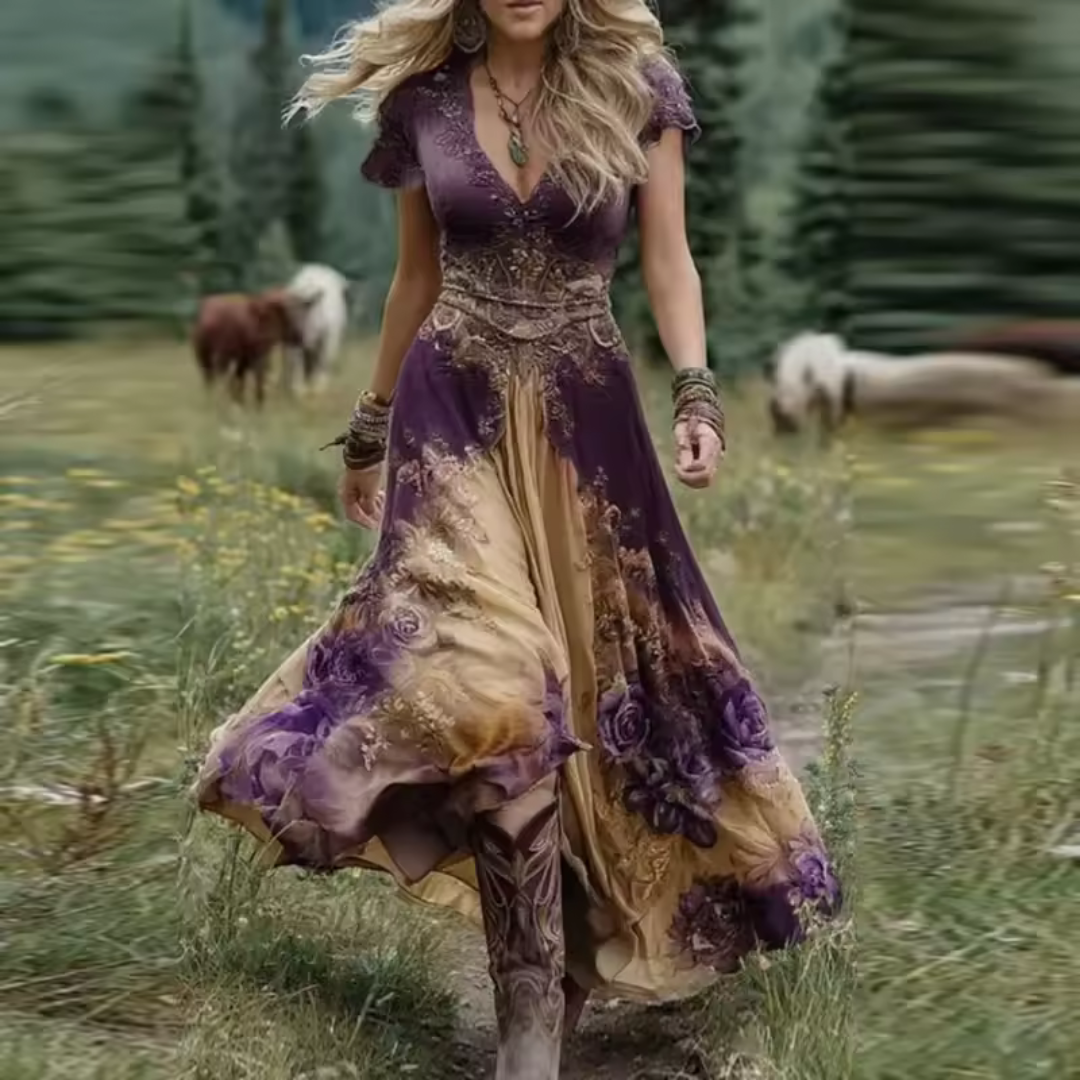 Kleid mit Blumenstickerei